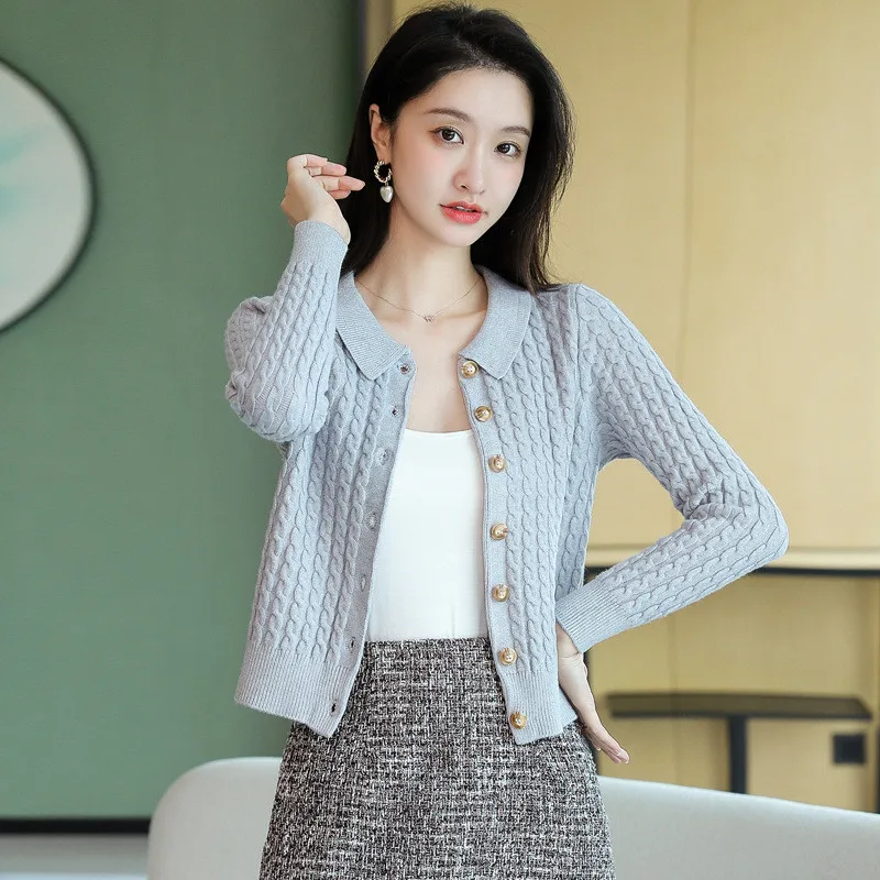 Fashion S-XL Knitted Cardigan Jacket Slim Sweater Women Fall Winter Warmer Coat Girl Friend Party Gift Office Lady Clothing