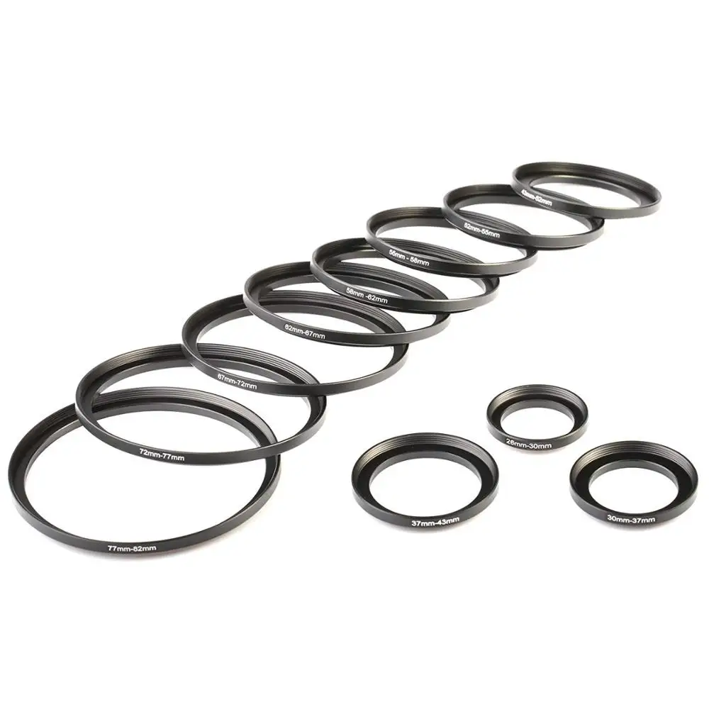 K&F Concept 11pcs Metal Stepping Rings Step Up or Step Down Ring Set 26-82mm 82-26mm For Canon Nikon DSLR Cameras Lens