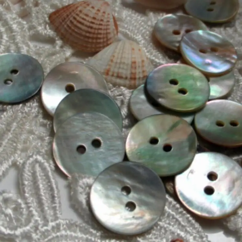 100Pcs New 10mm Natural Shell Sewing Buttons Color Mother Of Pearl Round Shell 2 Hole Button Wholesale Couture Accessoire