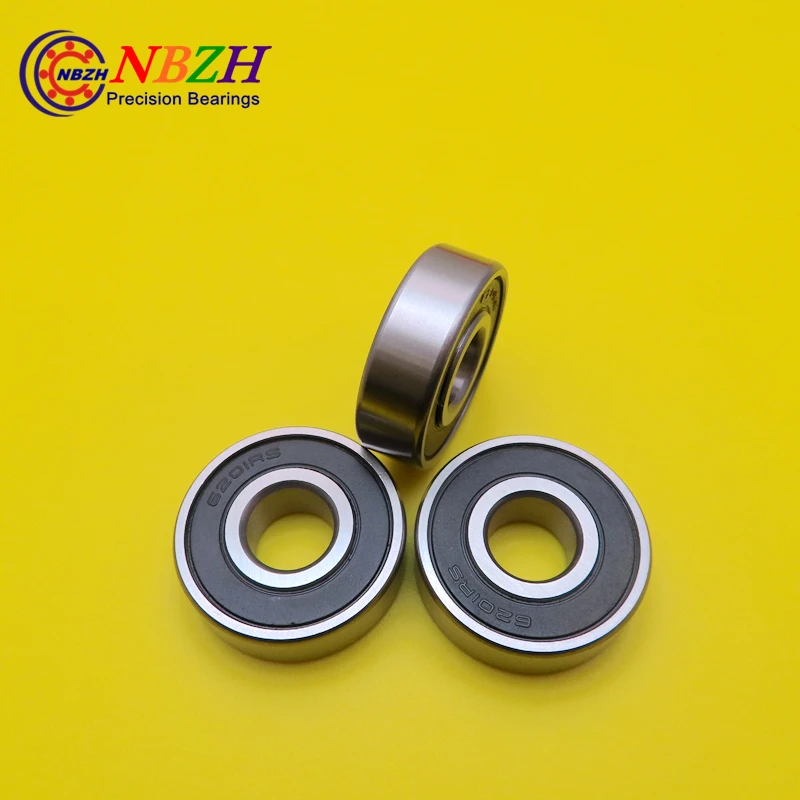  Free Shipping NBZH Bearing10pcs Free Shipping Double Rubber Sealing Cover Deep Groove Ball Bearing 6201-2RS 12*32*10mm