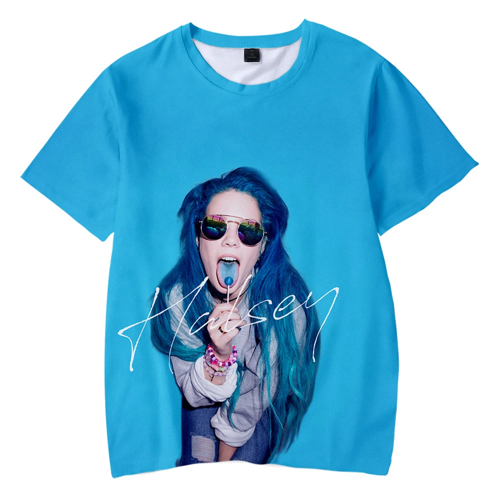 Singer Halsey 3D Printed T-shirt Fashion Men Women Summer Short Sleeve T Shirts 2021 Casual Trendy Streetwear Tee Tops