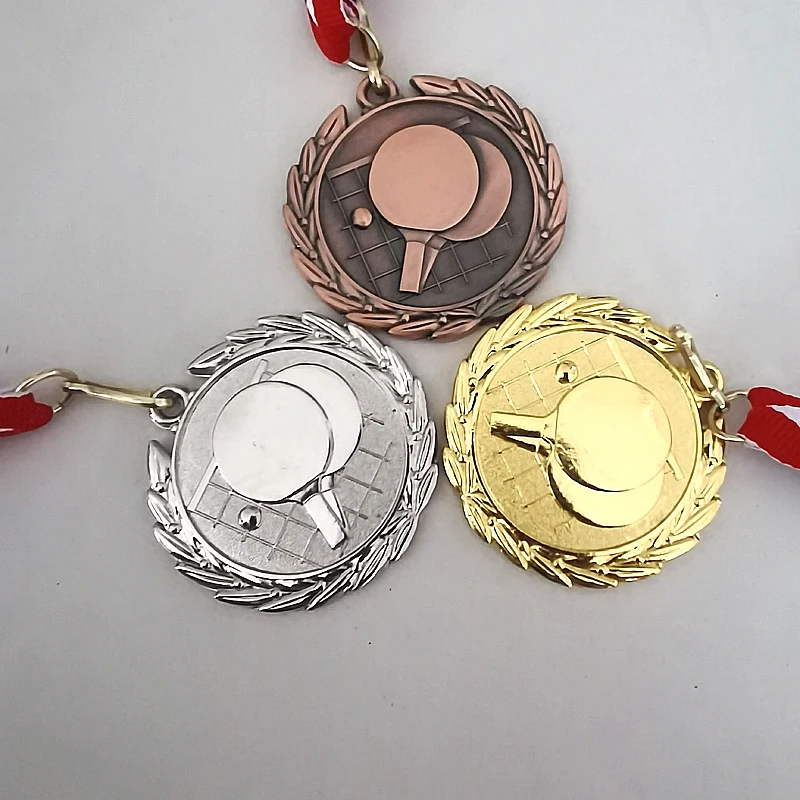 Table Tenni Medal Ping Pong Ball Medal Zinc AlloyTableTennis Medal Sports Competition 5.0cm