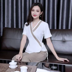 Woman Beauty Salon Uniforms Massage Sauna Foot Bath Workwear Beauty Clothing Beautician Work Clothes Uniforme Spa Uniform DD2637