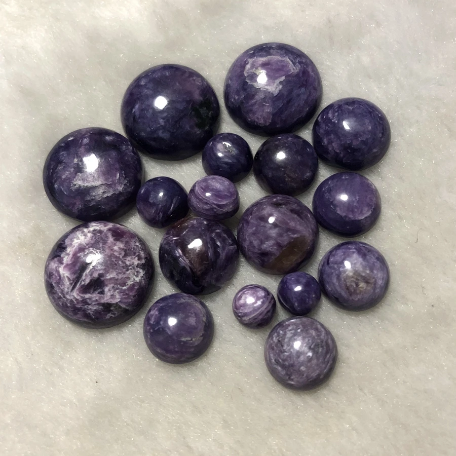 Promotion! 4pcs Natural Charoite Bead Cabochon 6mm 8mm 10mm 12mm 16mm Round Gem stone Jewelry,Bead Cabochon,Ring Face