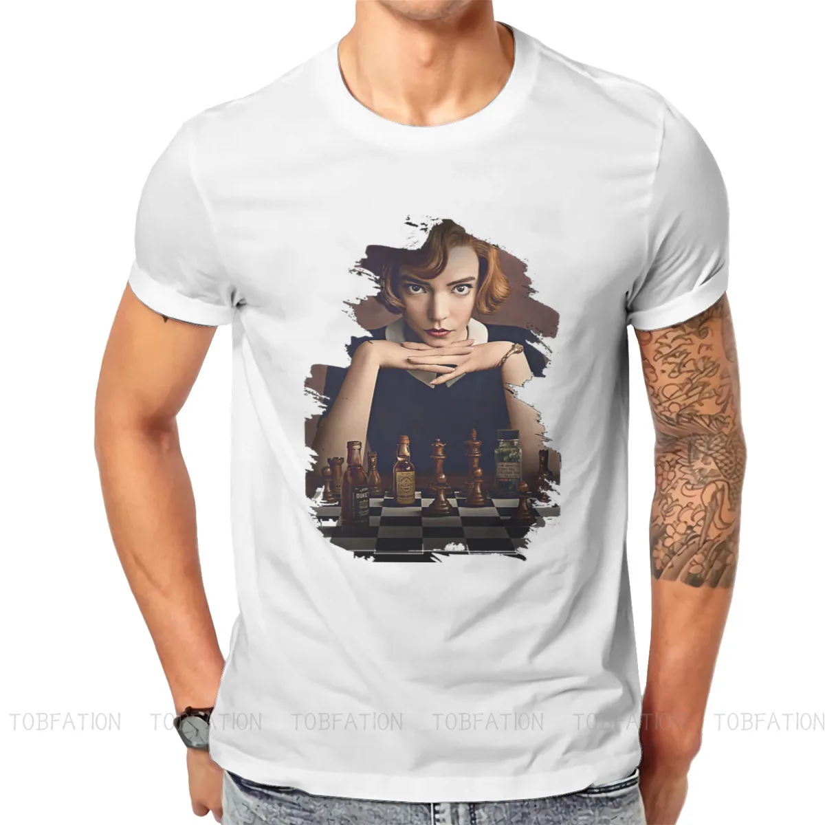 The Queen's Gambit Beth Harmon TShirt for Men Chree Basic Summer Sweatshirts T Shirt Novelty Trendy Loose