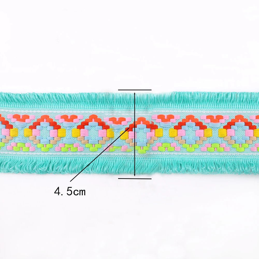 2yards New Bilateral Fringe Jacquard Webbings Lace Ribbon Trims Clothing Collar Decorative DIY Handwork Sewing  Accessories Lace