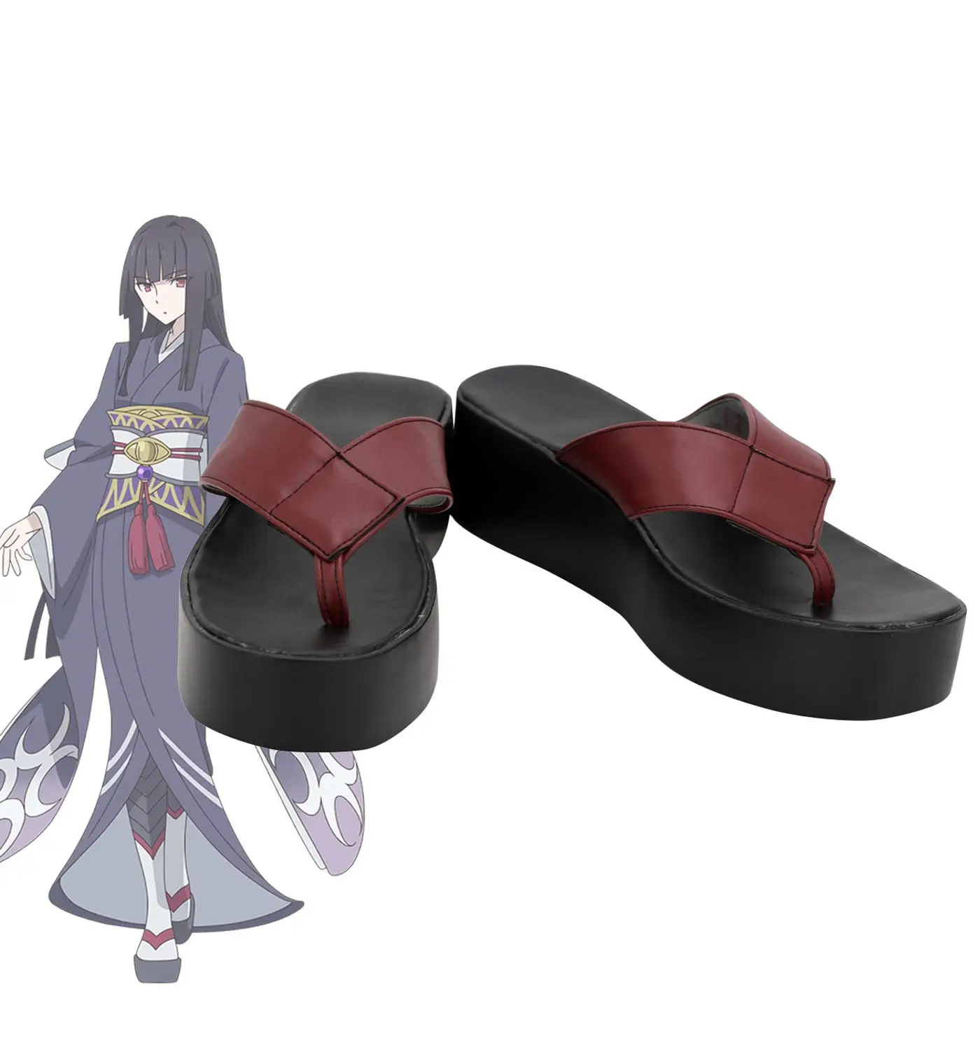 Glass Leather Shoes Cosplay The Rising of the Shield Hero Glass Cosplay Shoes Leather Flip-flops Custom Made