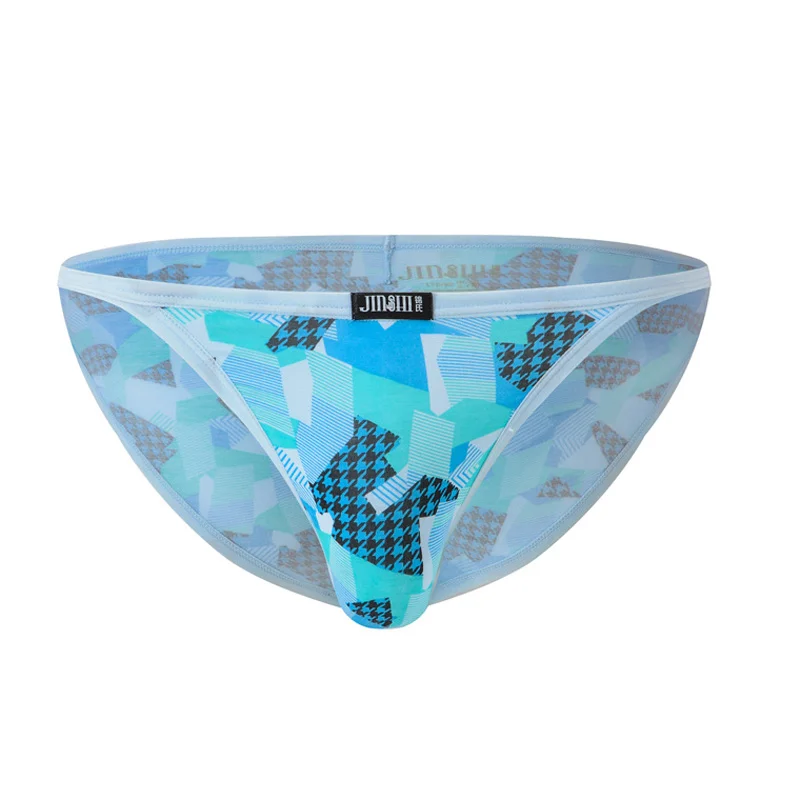 Mens Briefs With Bulge Pouch Underwear Sexy ShortsBriefs Breathable Men\'s Printing Briefs 1 PCS Soft Comfortable Man Panties