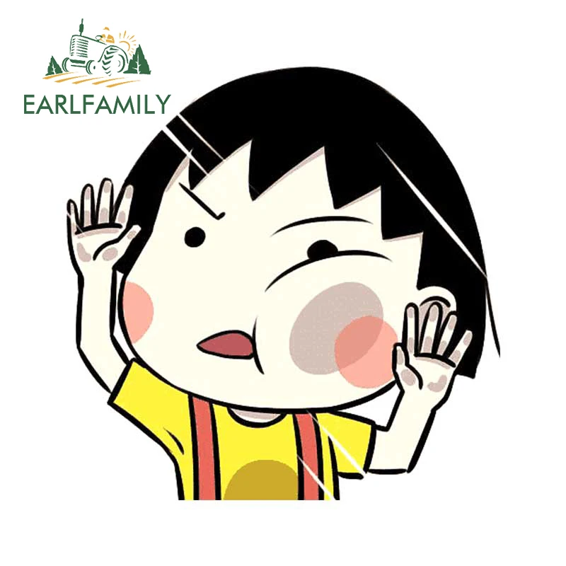 EARLFAMILY 13cm x 13cm for Chibi Maruko Chan Car Stickers Anime Decal Graffiti Campervan Surfboard Motorcycle Windshield Decals