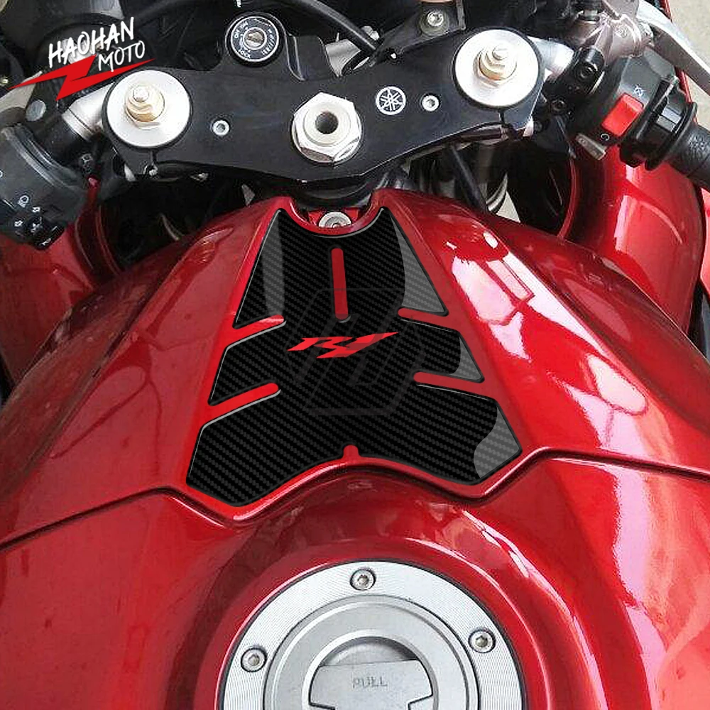 For Yamaha YZF-R1 R1 2007 2008 3D Carbon Look Front Gas Fuel Tank Cover Protector Tank Pad