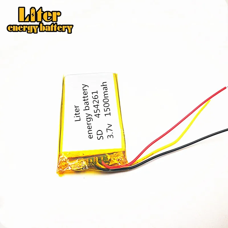 

10pcs/lot 3 line Good Qulity 3.7V,1500mAH,454261 Polymer lithium ion / Li-ion battery for TOY,POWER BANK,GPS,mp3,mp4