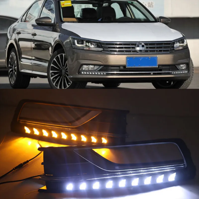 Super bright Waterproof car light DRL LED fog lamp Daytime Running Lights For VW Volkswagen Passat 2016 2017