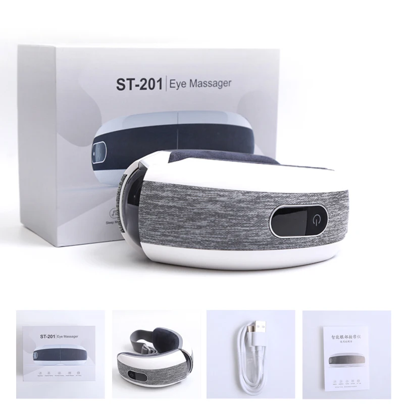 Vibration Air Pressure Eye Massager Hot Pack Vibration Heated Goggles Anti Wrinkles Eye Relax Electric Massage 180 Degree Fold