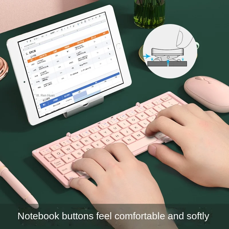 BOW HB066-Clavier Bluetooth Portable Pliable BT 5.1, Sans Fil pour iOS Android, Windows, PC, Tablette, Batterie Rechargeable