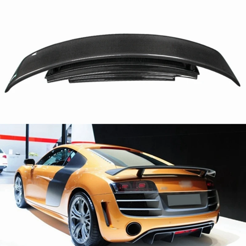 High Quality REAL Carbon Fiber Spoiler For Audi R8 V8 V10 GT 2007 2008 2009 2010 2011 2012 2013 2014 2015 Wing Lip Spoilers