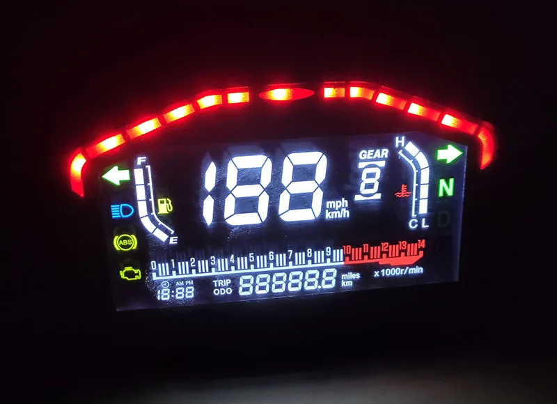 

Universal Motorcycle LED LCD Speedometer Digital Odometer Backlight For 1,2,4 Cylinders For BMW Honda Ducati Kawasaki Yamaha