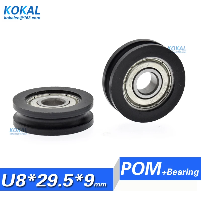 [Ud8] 4/10PCS Hot sale 608 698z ball bearing coated with black POM U groove pulley wheel roller furniture fittings wheel 0830