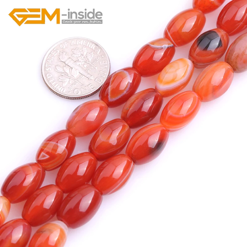 Olivary Shape Sardonyx Carnelian Beads Natural Stone Beads DIY Loose Beads For Jewelry Making Strand 15 Inches Wholesale  HOT !!