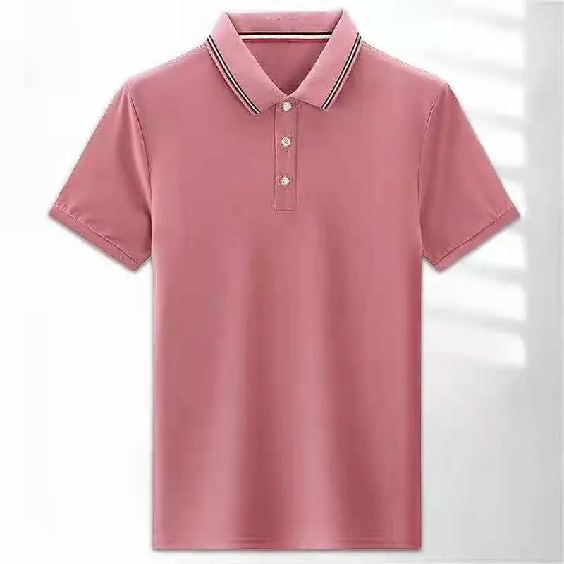 Men Polo Shirt Summer Men Short-sleeved Polo Shirt Cotton Casual Work Clothes Lapel T-shirt Large Size Breathable Top