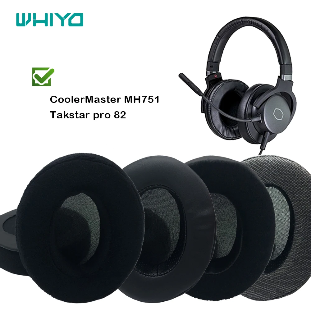 

Whiyo Soft Velvet Replacement EarPads for CoolerMaster MH751, Takstar pro 82 Headset Cushion Cover Bumper Pads