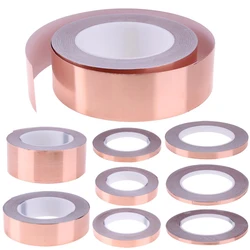1 Roll Single Conductive Copper Foil Tape Self Adhesive EMI Shielding Heat Resist Anti-Static Repair Tape 5mm/10mm/15mm/20mm