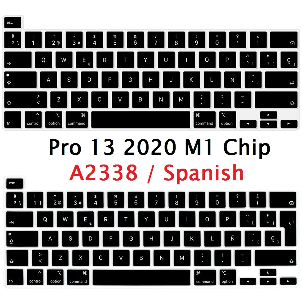 

Soft for Macbook Pro 13 2020 M1 Chip A2338 Spanish EU US Keyboard Cover Silicon for Macbook Pro 2020 M1 Chip Keyboard Protector