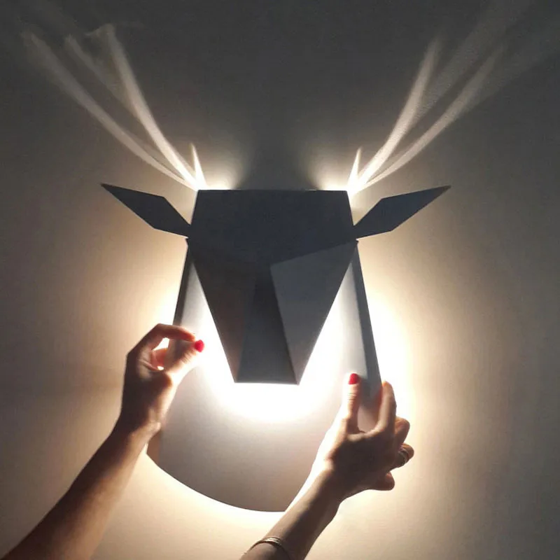 Deer wall lamp Nordic metal wall light Bedroom Bedside Lamp Corridor aisle led minimalist wall light designer replica lighting