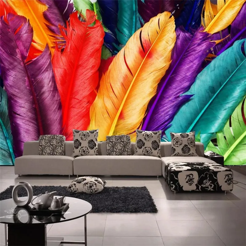 

Custom wallpaper papel de parede 3D mural color feather TV background wall living room bedroom ktv restaurant mural 3d wallpaper