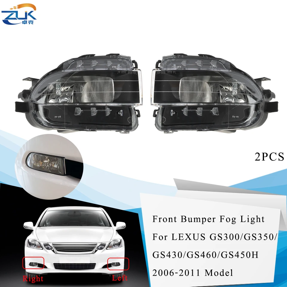 

ZUK Pair Front Bumper Fog Lamp Fog Light Driving Foglight For LEXUS GS300 GS350 GS430 GS460 GS450H 2006 2007 2008 2009 2010 2011