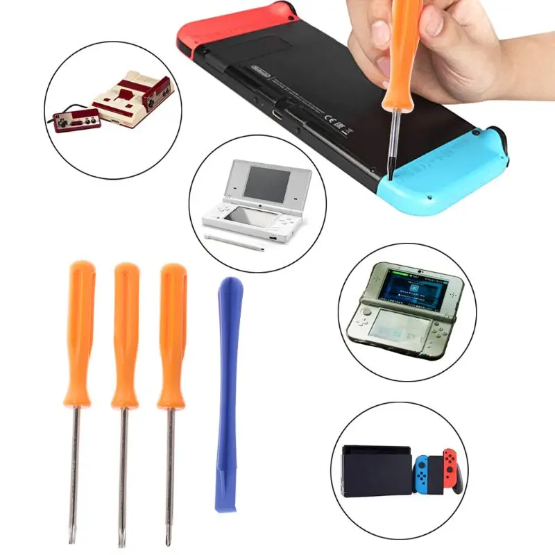 4 in 1 Repair Tool Security Tri-Wing Screwdriver Opengin Multitool Hand Prying Tools for Switch M5TB