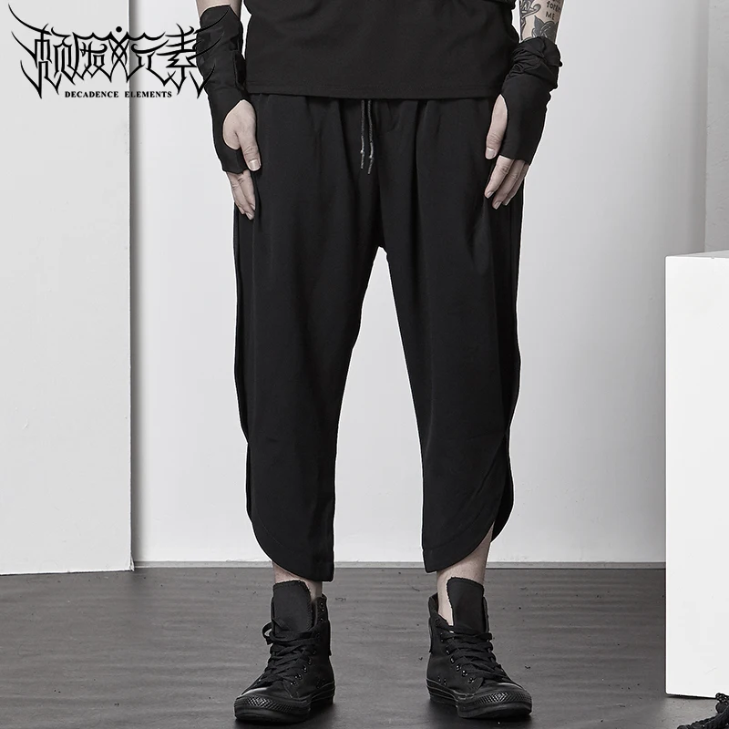 

Dark eight-point harem pants trendy men's alternative personality hair stylist clothing big crotch pants casual pants