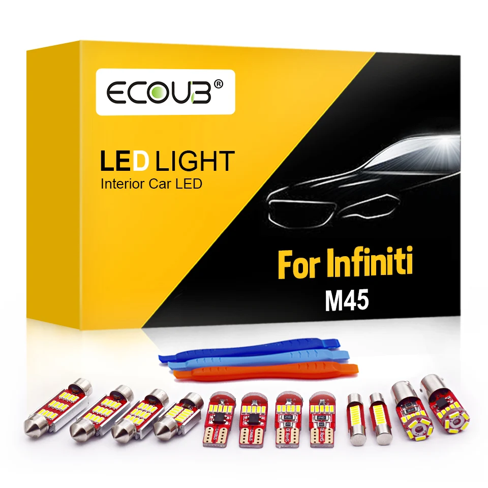 15 Pcs Interior LED Light Bulbs for Infiniti M45 2003-2010 Map Reading Dome Indoor Trunk Light Canbus Car LED Lamp Kit Upgrade