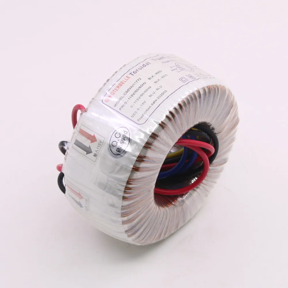 50W transformator toroidalny z czystej miedzi 220V do 15V izolowany jednofazowy transformator mocy do przedwzmacniacza liniowego PSU
