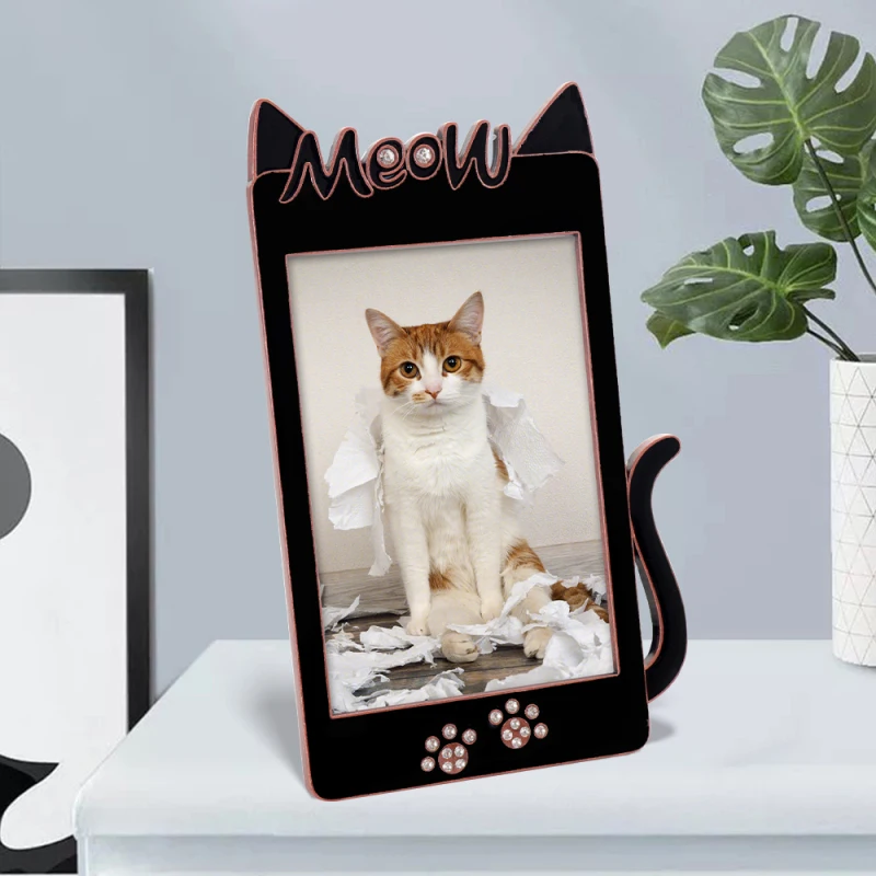 LASODY DOG Picture Frame Pet Growth Commemorative Gift 2021 New Acrylic Crystal Home Desktop Decoration Dog Black Photo Frame