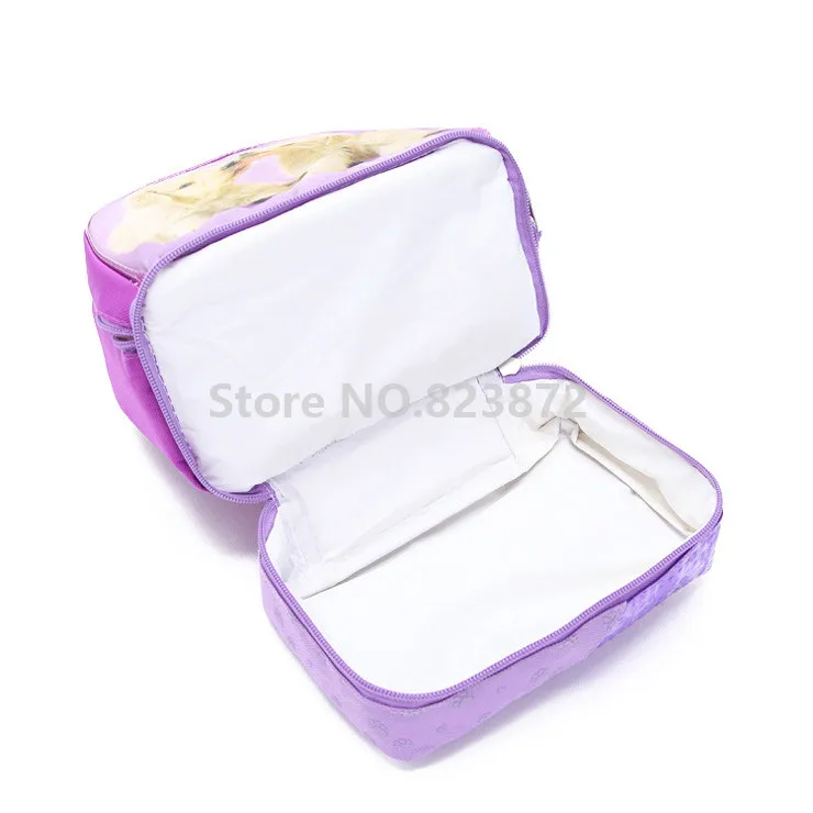 Isolado Saco de Almoço para Mulheres e Meninas, Lancheira de Compartimento Duplo, Sacola Bonito, Piquenique Kawaii, Saco Térmico, Roxo