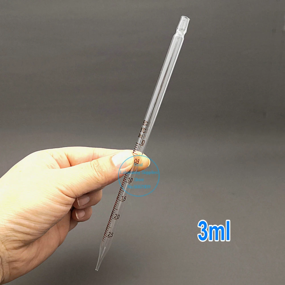 10pcs/lot Glass Graduated Pipette Dropper Vol. 1ml/2ml/3ml/5ml/10ml Transfer Pipette