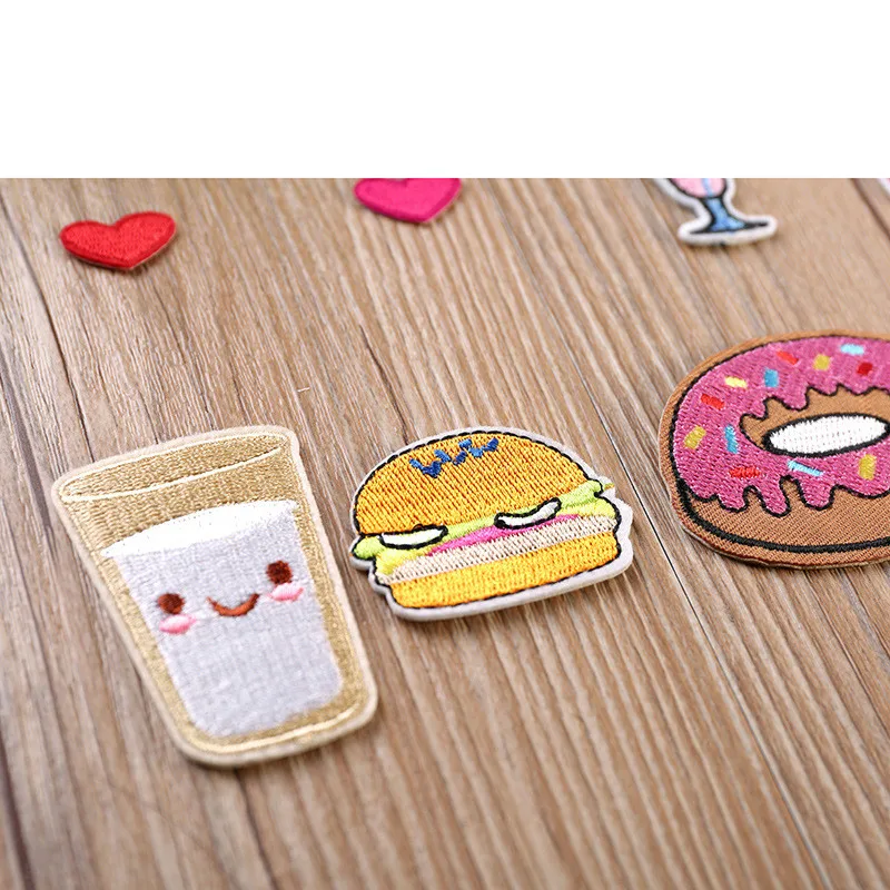 High Quality Embroidery Patch Embroidery Chapter Fries Pineapple Burger DIY Clothes Shoes Hat Bags Accessories Cloth Paste