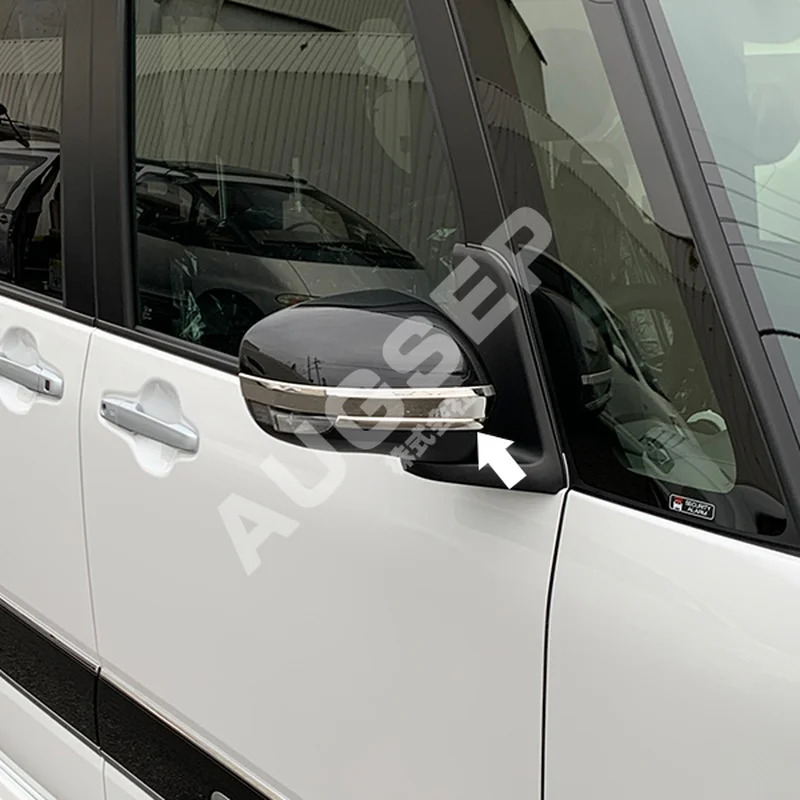 

2pcs Car Rear Mirror Garnish Trim for Daihatsu Tanto Custom La650/660s Car Styling Chrome Stainless Steel Accessories