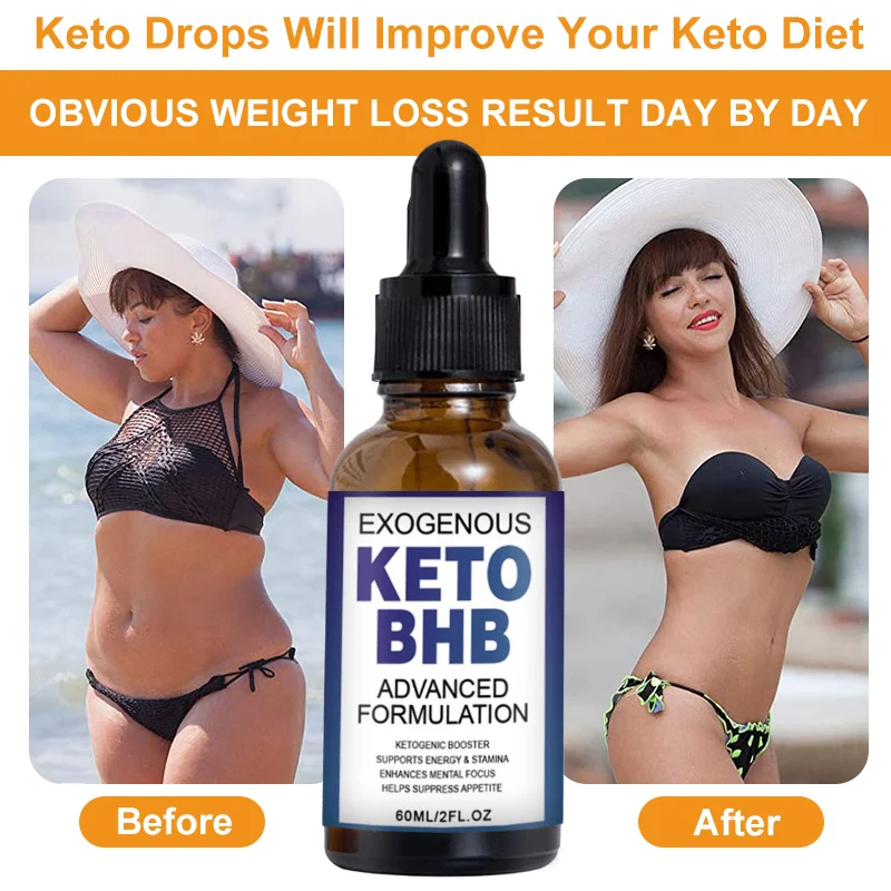 120ML Pure BHB Keto Drops Ketone Appetite Suppressant Weight Loss Products For Fat Burning Promotes Skinny Speed Up Ketosis