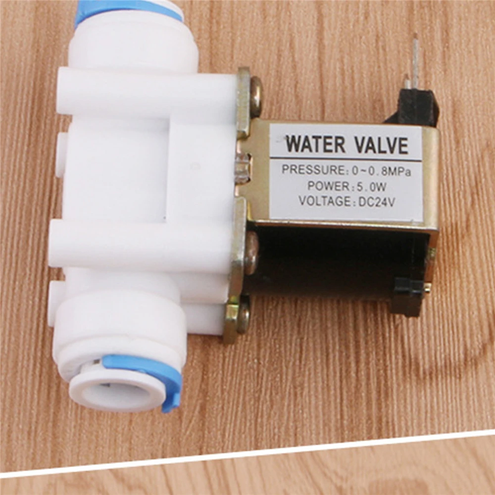 Válvula Solenoide de entrada de agua, purificador de agua de 24V, accesorios de ósmosis inversa RO, interruptor de válvula de montaje rápido, 3/8