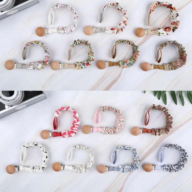 

Handmade Baby Cotton Pacifier Chain Beech Wood Pacifier Clip Infant Newborn Teething Toys Tiny Rod Holder For Nipples Baby Teeth