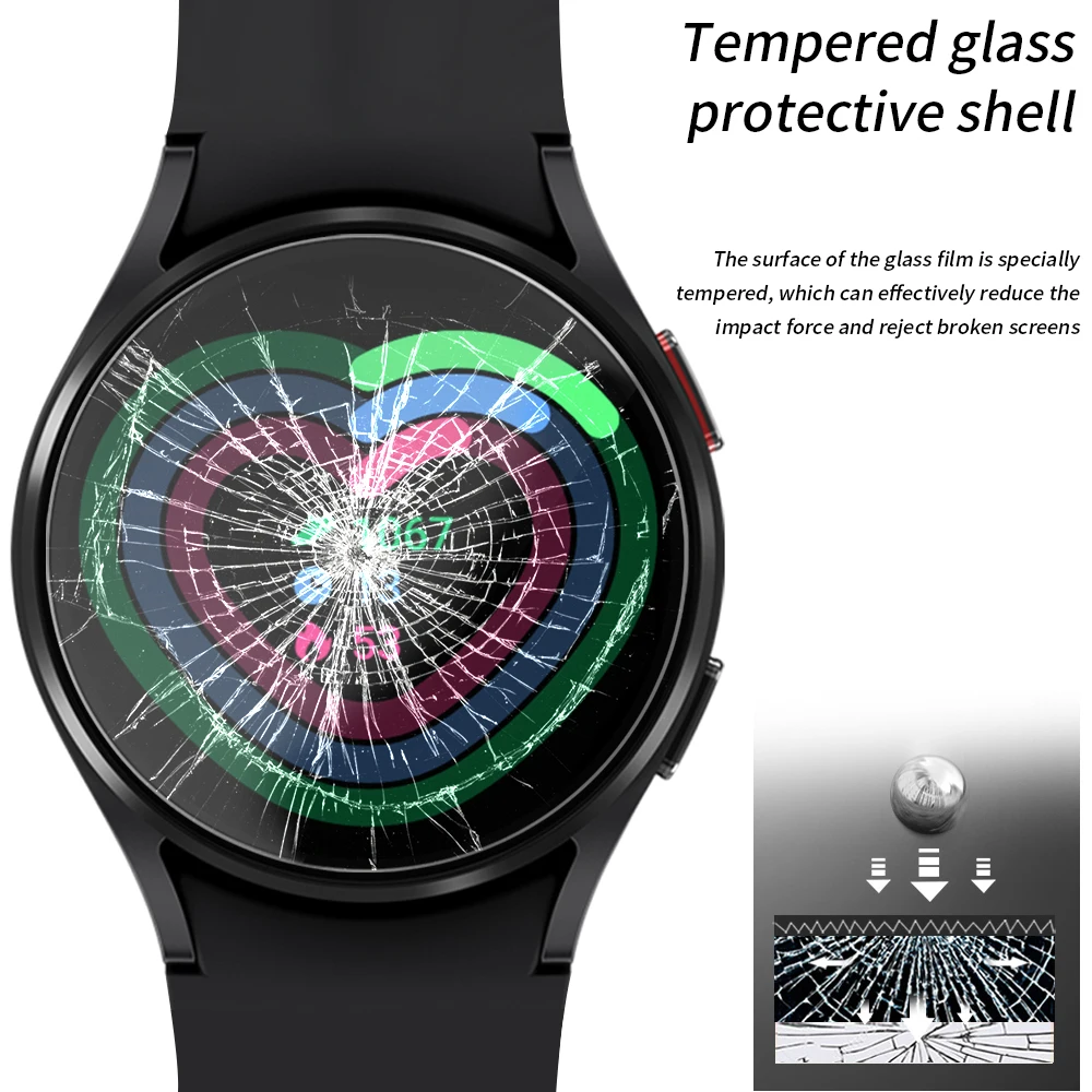 Tempered Glass Film for Samsung Galaxy Watch 4/5 40mm 44mm  Watch 42mm 46mm HD Clear Screen Protector for Galaxy Watch 5pro 45mm