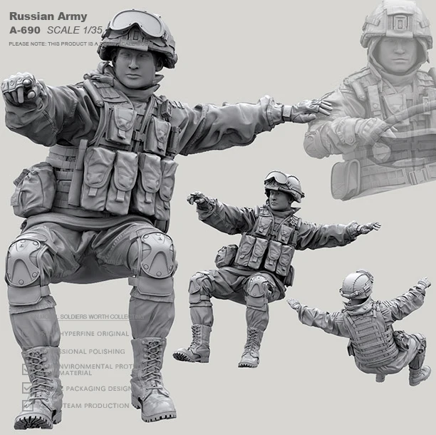 

1/35 Resin model kits DIY figure Russian soldier self-assembled A-690