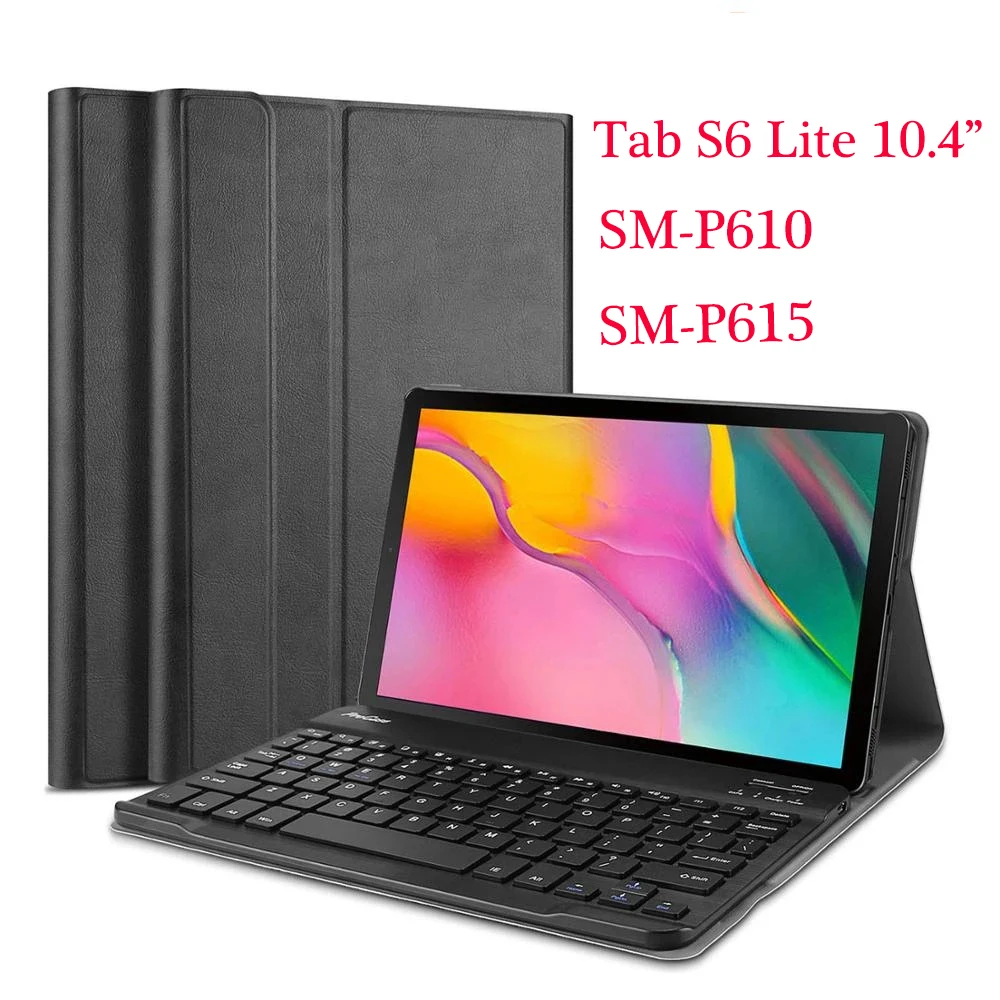 

Spanish Bluetooth Keyboard Case for Samsung Galaxy Tab S6 Lite 10.4 SM-P610 SM-P615 Wireless Mini Russian Keyboard Case Cover