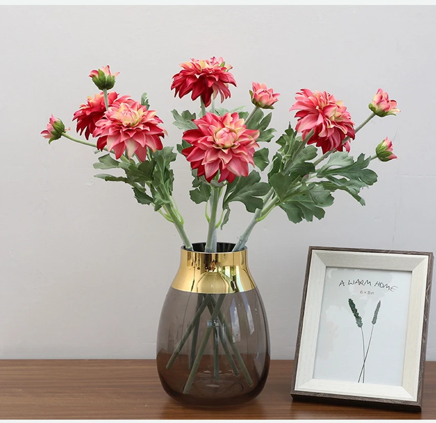 Artificial Dahlia Fake Flowers Artificial Dahlia Flowers Faux Flowers for Home Wedding Party Office Supplies