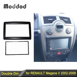 Double 2 Din Radio Fascia for Renault Megane 2 II 2002-2009 Stereo Panel Dash Kit Refitting Installation Trim Kit Frame Bezel