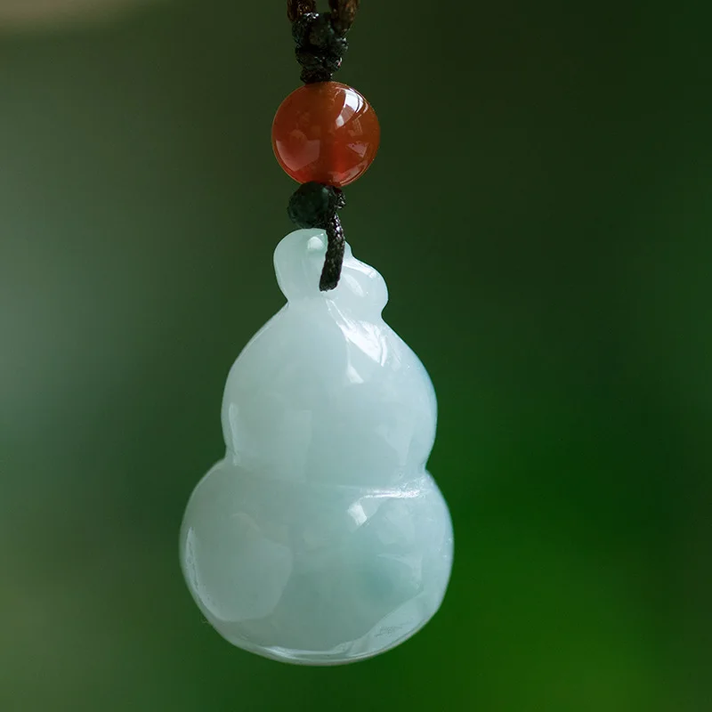 Natural Myanmar jadeite jade gourd pendant simple retro pendant temperament  jewellery fashion for women men lucky