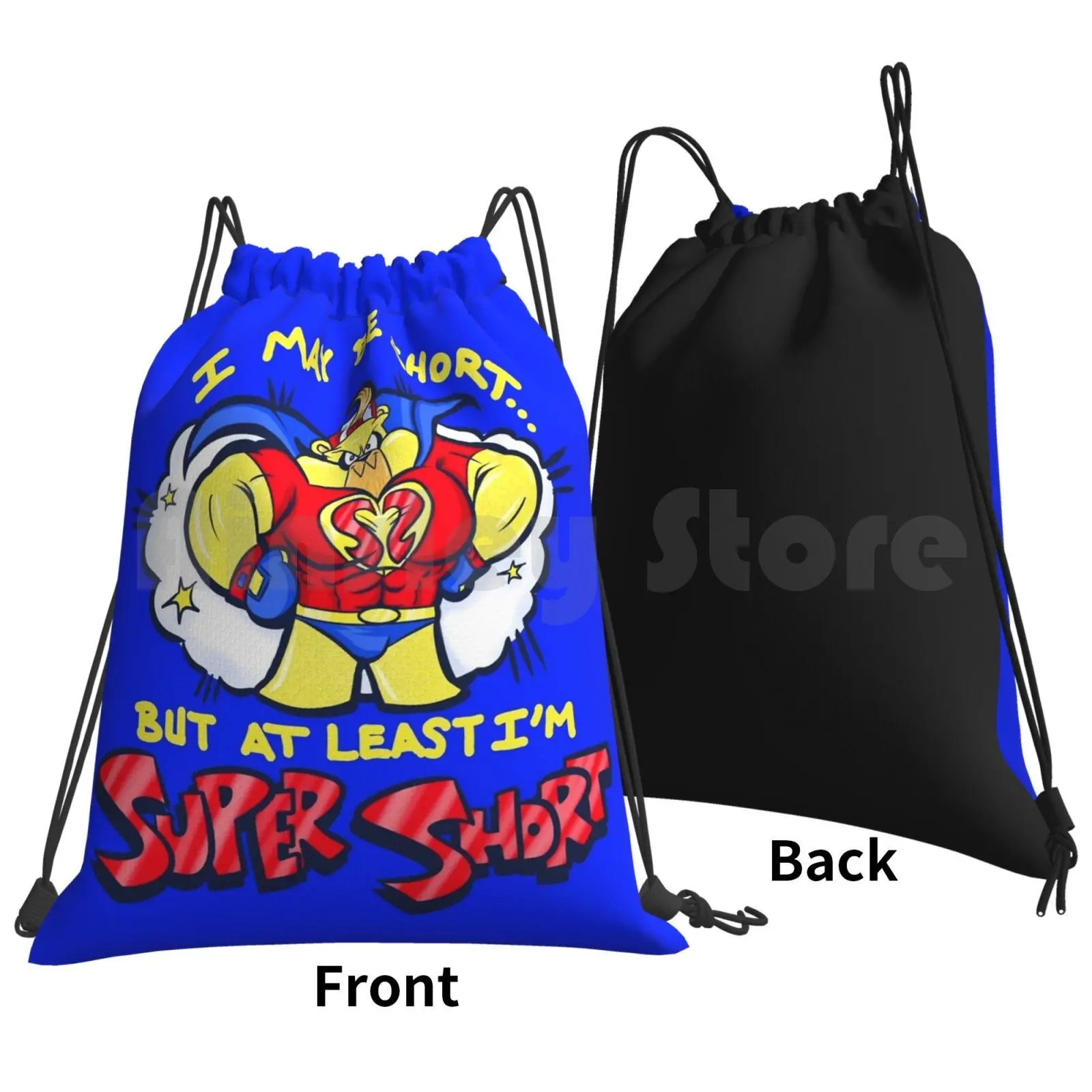 Super Short Backpack Drawstring Bags Gym Bag Waterproof Super Short Bear Superhero Pride Bodybuilding Cute Muscles