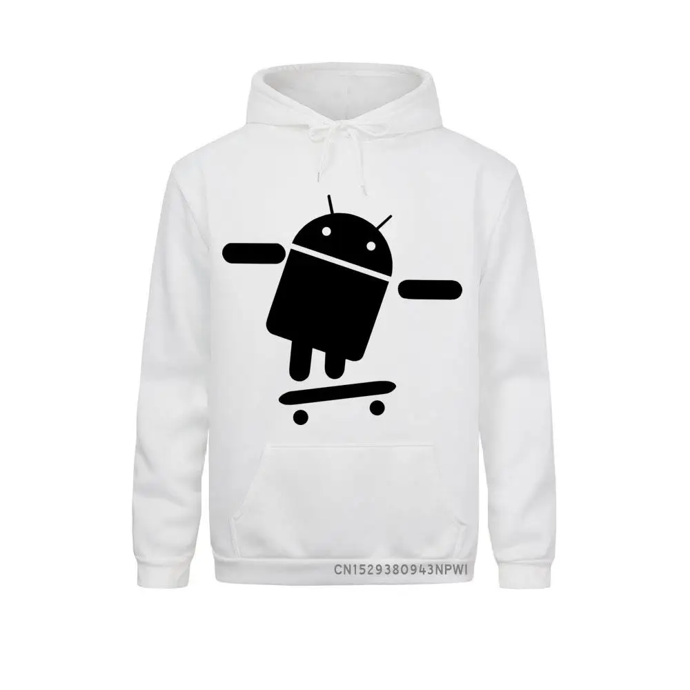 Fashion Men Sweatshirts Android Robot Male Hoodie Humor Logo Printed Funny Sweatshirt Long Sleeve Round Neck Ringer Coats