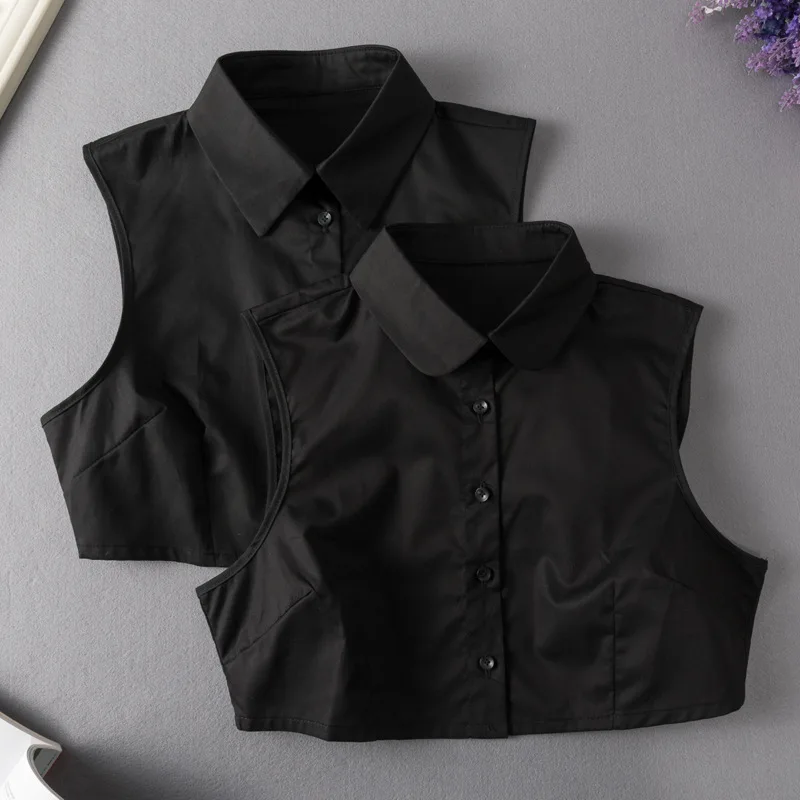 Black shirt collar fake collar women all-match sweater decorative collar stacking fake collar women shirt